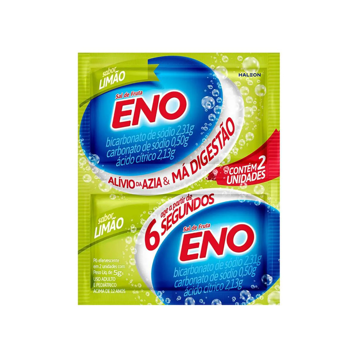 Sal de Fruta Eno Limão 5g 2 Envelopes
